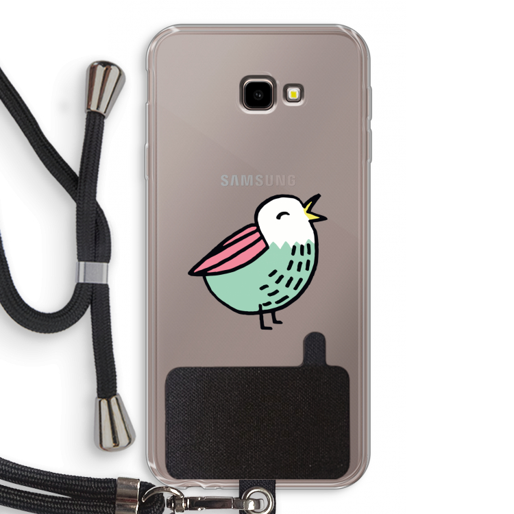 Birdy: Samsung Galaxy J4 Plus Transparant Hoesje met koord