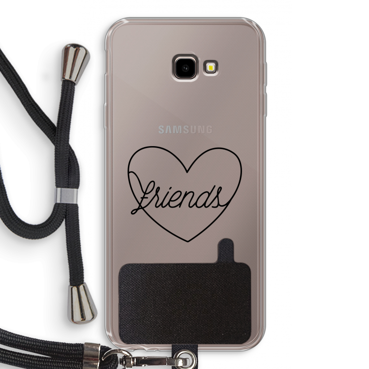 Friends heart black: Samsung Galaxy J4 Plus Transparant Hoesje met koord