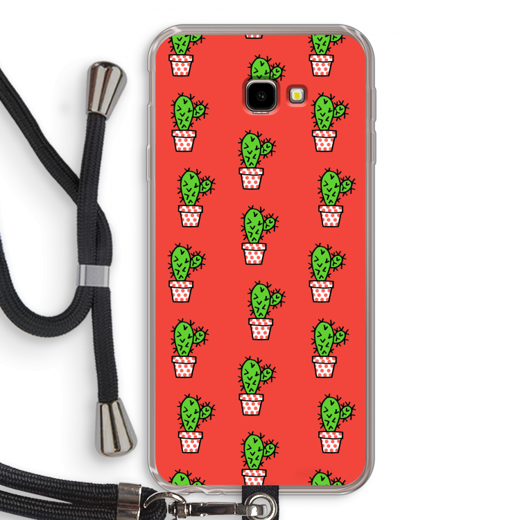 Mini cactus: Samsung Galaxy J4 Plus Transparant Hoesje met koord