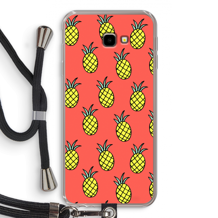Ananas: Samsung Galaxy J4 Plus Transparant Hoesje met koord