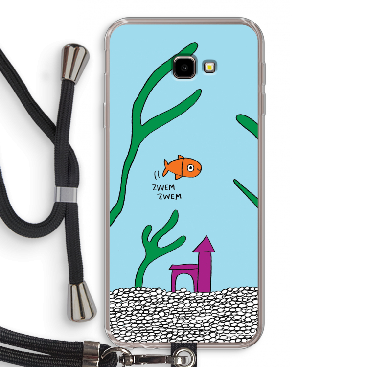 Aquarium: Samsung Galaxy J4 Plus Transparant Hoesje met koord