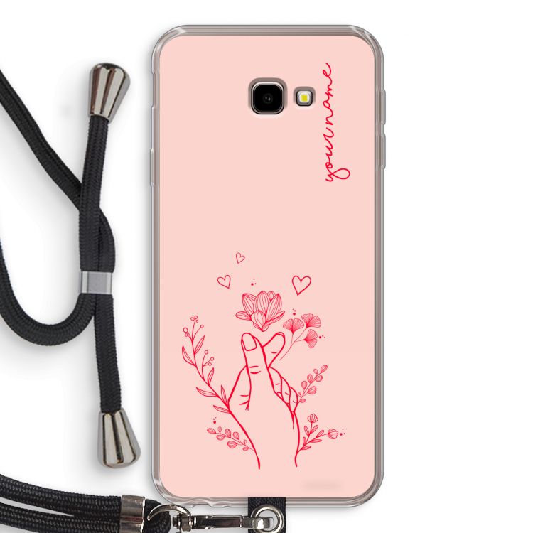 Giving Flowers: Samsung Galaxy J4 Plus Transparant Hoesje met koord