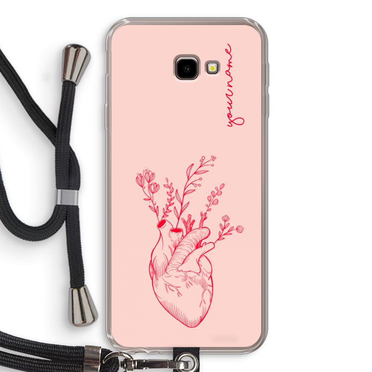 Blooming Heart: Samsung Galaxy J4 Plus Transparant Hoesje met koord