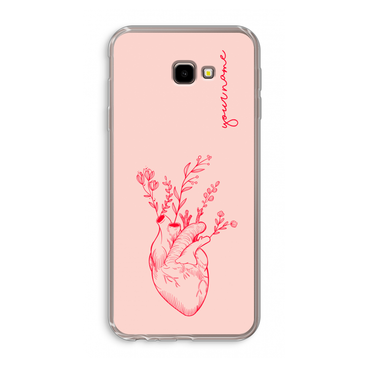 Blooming Heart: Samsung Galaxy J4 Plus Transparant Hoesje