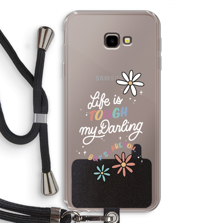 Tough Life: Samsung Galaxy J4 Plus Transparant Hoesje met koord