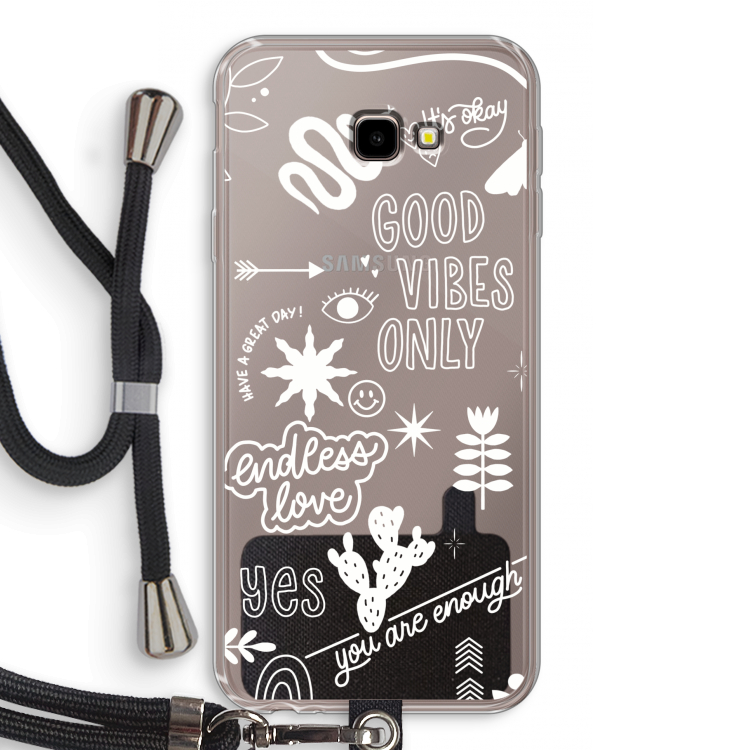 Good vibes: Samsung Galaxy J4 Plus Transparant Hoesje met koord