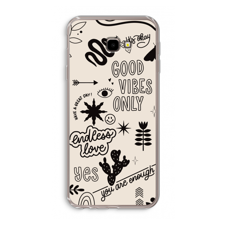 Good vibes: Samsung Galaxy J4 Plus Transparant Hoesje