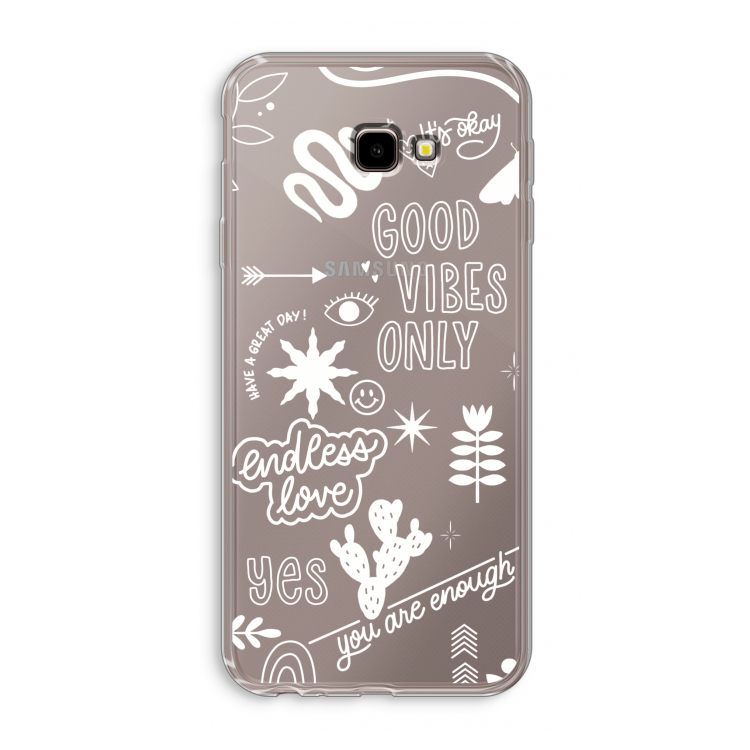 Good vibes: Samsung Galaxy J4 Plus Transparant Hoesje