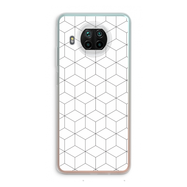Zwart-witte kubussen: Xiaomi Mi 10T Lite 5G Transparant Hoesje