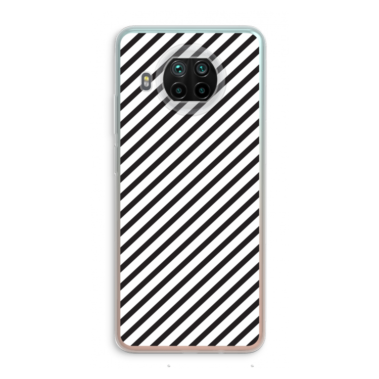 Strepen zwart-wit: Xiaomi Mi 10T Lite 5G Transparant Hoesje