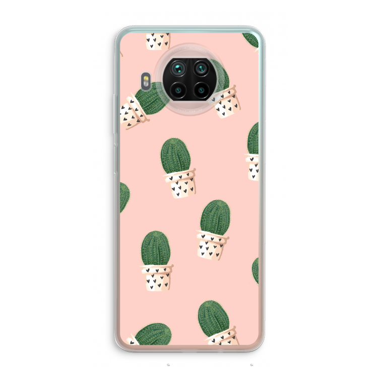 Cactusprint roze: Xiaomi Mi 10T Lite 5G Transparant Hoesje