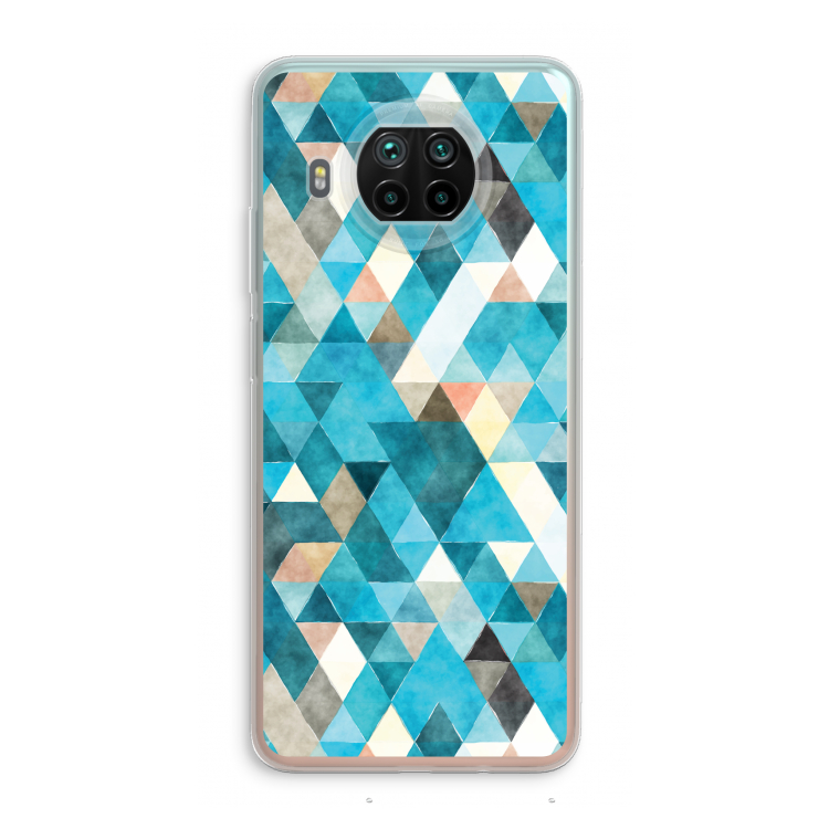 Gekleurde driehoekjes blauw: Xiaomi Mi 10T Lite 5G Transparant Hoesje