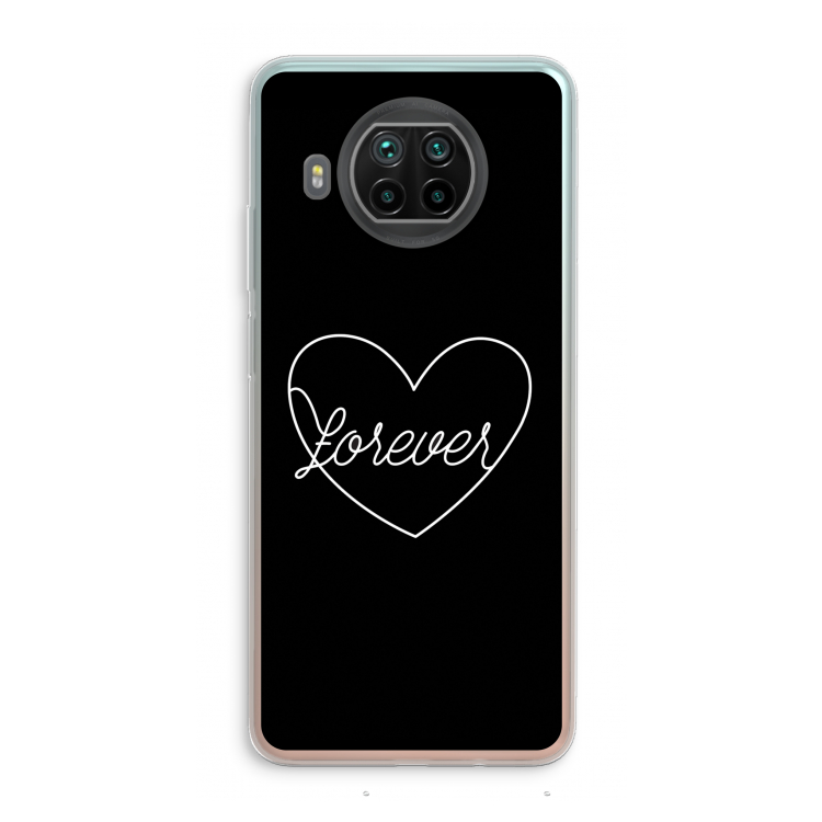 Forever heart black: Xiaomi Mi 10T Lite 5G Transparant Hoesje