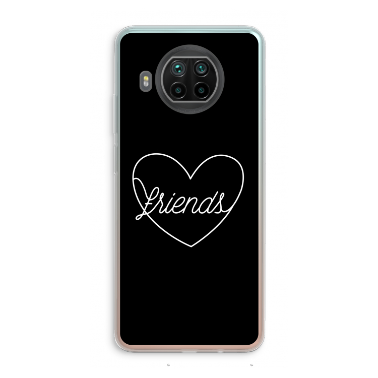 Friends heart black: Xiaomi Mi 10T Lite 5G Transparant Hoesje