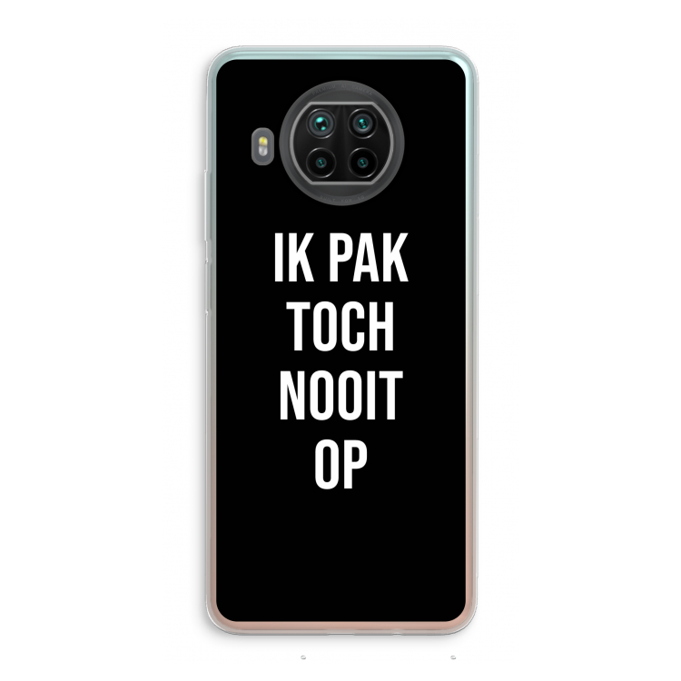 Ik pak nooit op - Zwart: Xiaomi Mi 10T Lite 5G Transparant Hoesje