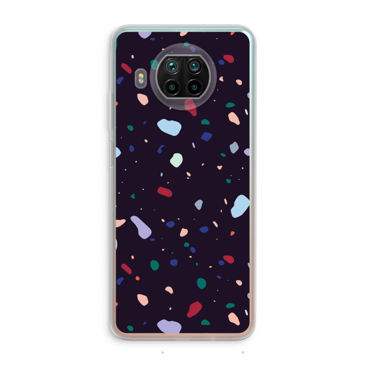 Dark Rounded Terrazzo: Xiaomi Mi 10T Lite 5G Transparant Hoesje