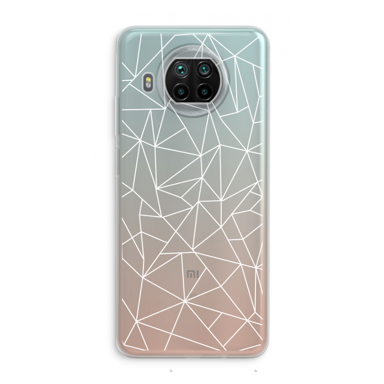 Geometrische lijnen wit: Xiaomi Mi 10T Lite 5G Transparant Hoesje