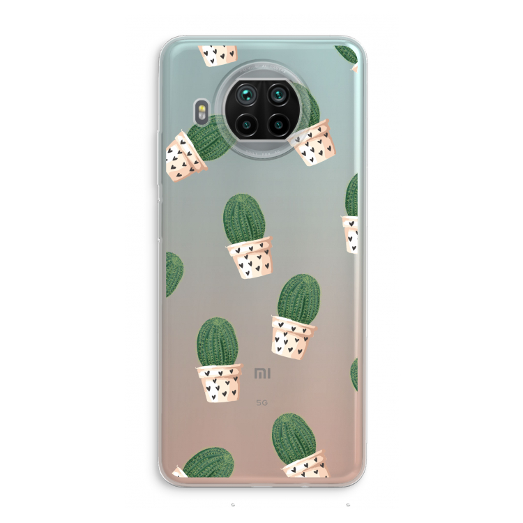 Cactusprint roze: Xiaomi Mi 10T Lite 5G Transparant Hoesje