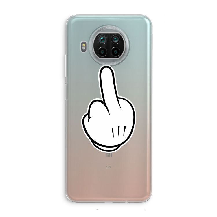 Middle finger white: Xiaomi Mi 10T Lite 5G Transparant Hoesje