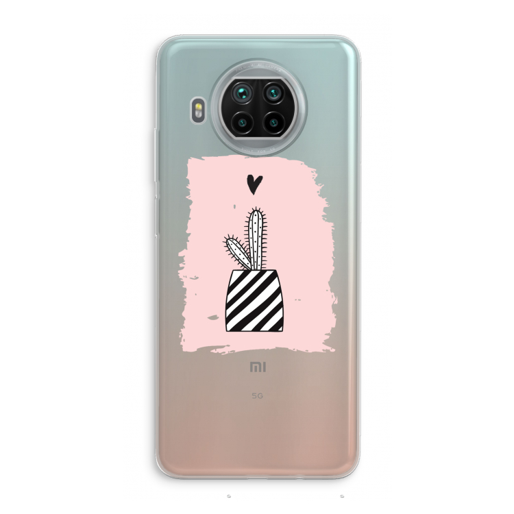 Zwart-wit cactus: Xiaomi Mi 10T Lite 5G Transparant Hoesje