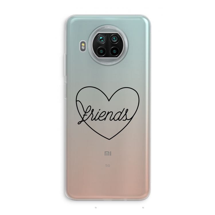 Friends heart black: Xiaomi Mi 10T Lite 5G Transparant Hoesje