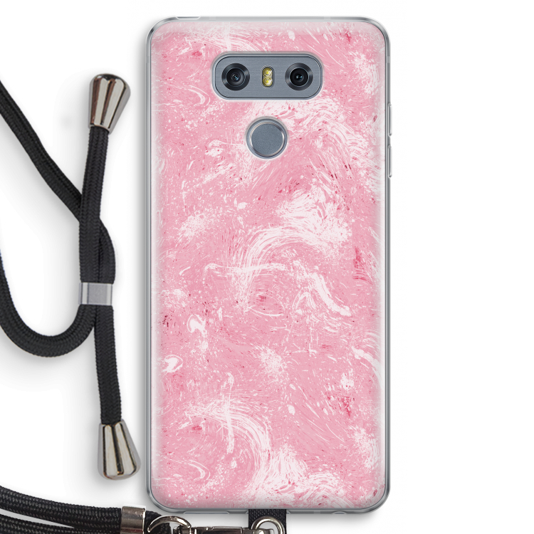 Abstract Painting Pink: LG G6 Transparant Hoesje met koord