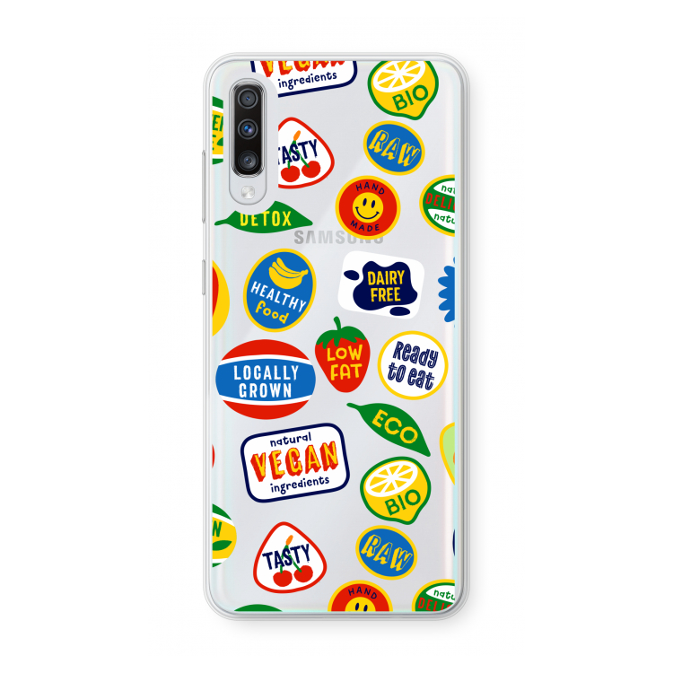 Fruitsticker: Samsung Galaxy A70 Transparant Hoesje