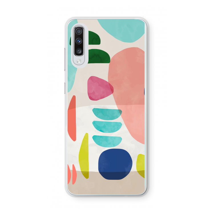 Bold Rounded Shapes: Samsung Galaxy A70 Transparant Hoesje