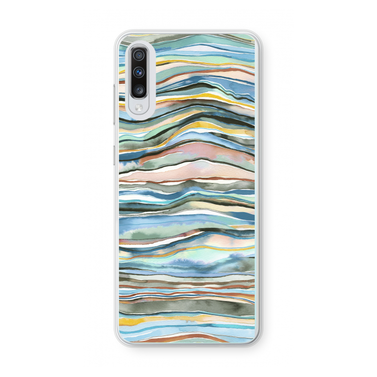 Watercolor Agate: Samsung Galaxy A70 Transparant Hoesje