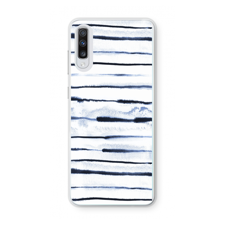 Ink Stripes: Samsung Galaxy A70 Transparant Hoesje