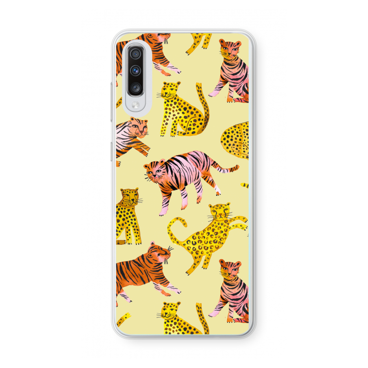 Cute Tigers and Leopards: Samsung Galaxy A70 Transparant Hoesje