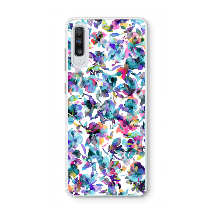 Hibiscus Flowers: Samsung Galaxy A70 Transparant Hoesje