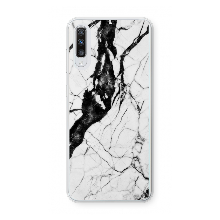 Witte marmer 2: Samsung Galaxy A70 Transparant Hoesje