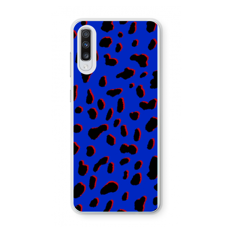 Blue Leopard: Samsung Galaxy A70 Transparant Hoesje