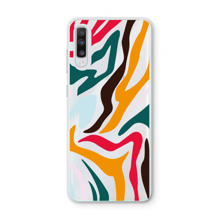 Colored Zebra: Samsung Galaxy A70 Transparant Hoesje