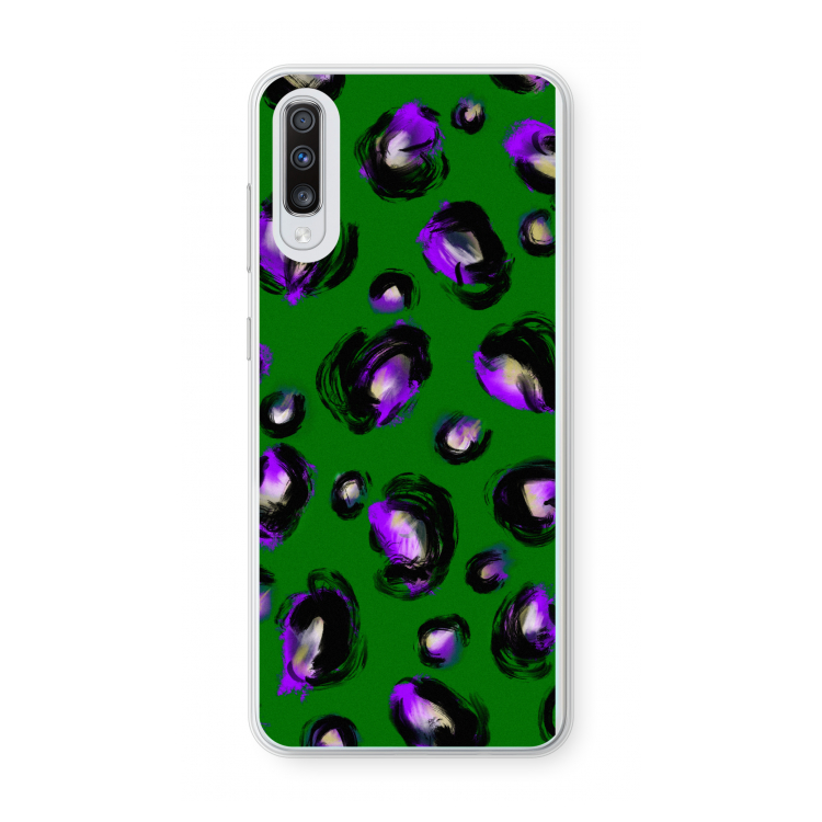 Green Cheetah: Samsung Galaxy A70 Transparant Hoesje