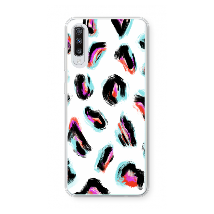 Cheetah color: Samsung Galaxy A70 Transparant Hoesje