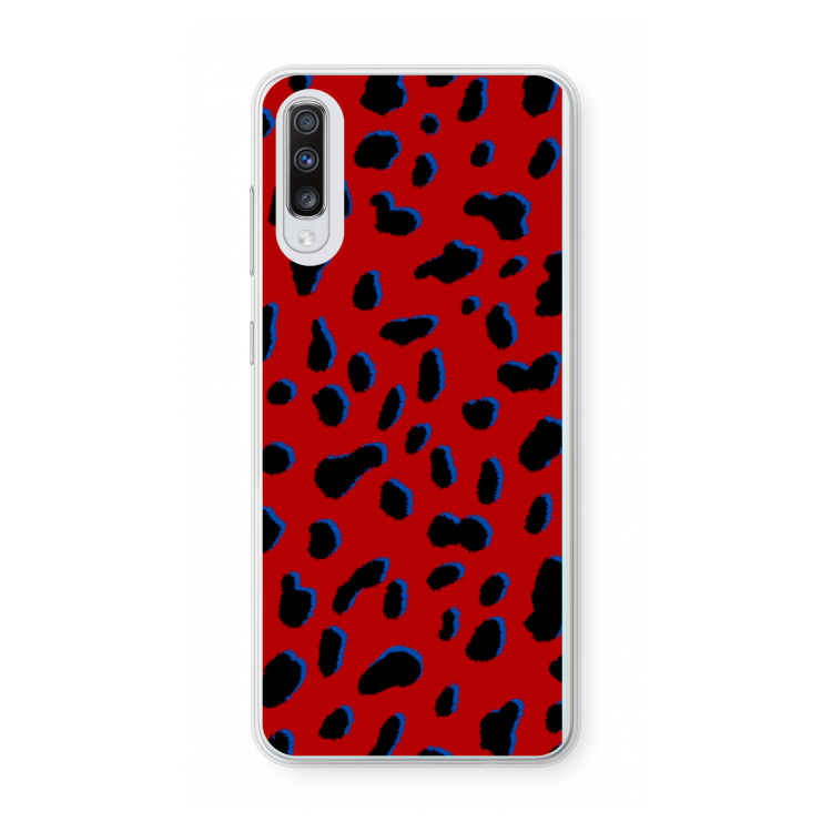 Red Leopard: Samsung Galaxy A70 Transparant Hoesje