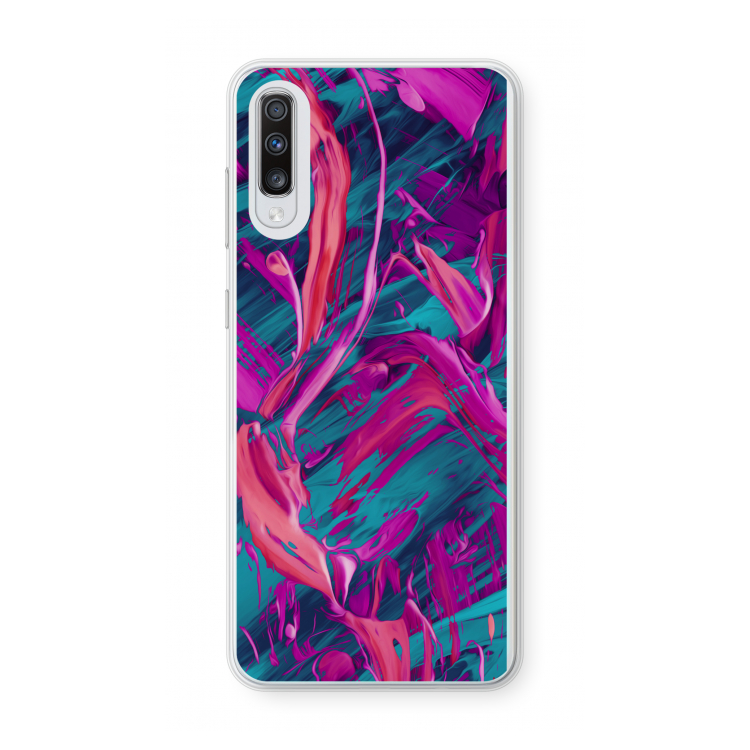 Pink Clouds: Samsung Galaxy A70 Transparant Hoesje