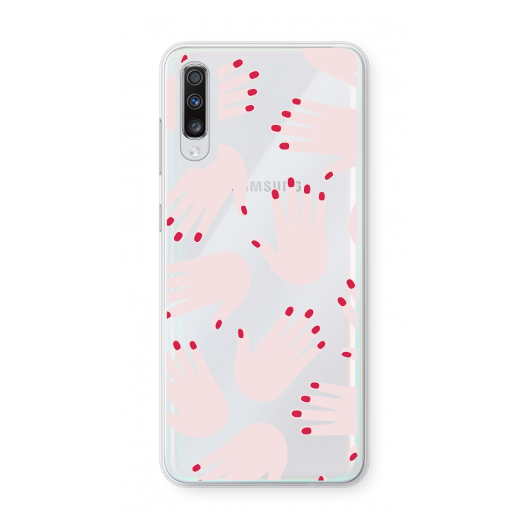 Hands pink: Samsung Galaxy A70 Transparant Hoesje