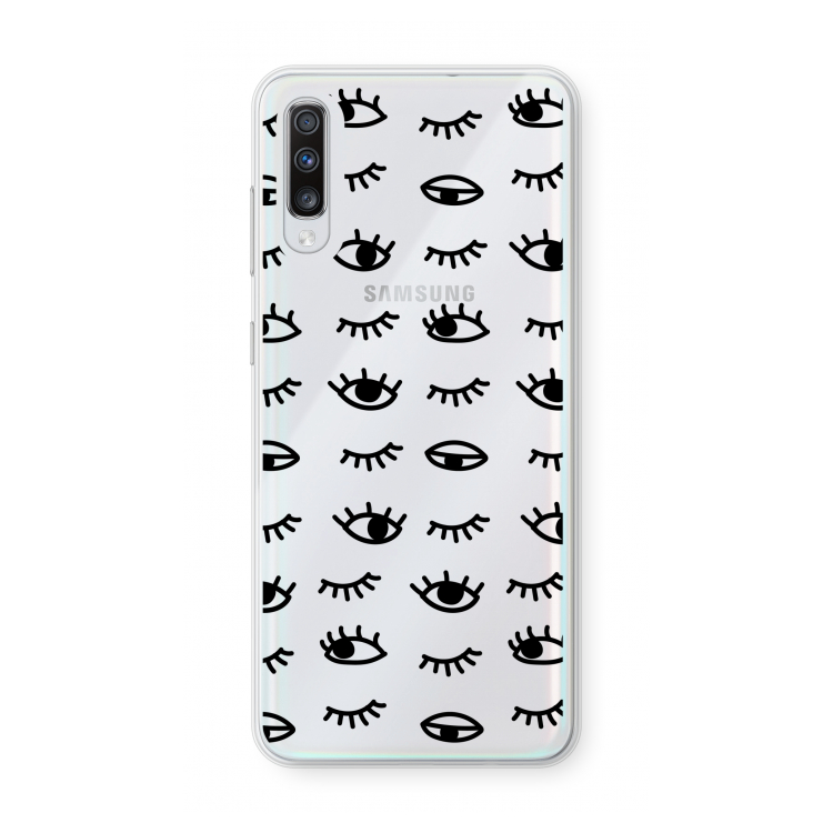 Eye pattern #2: Samsung Galaxy A70 Transparant Hoesje