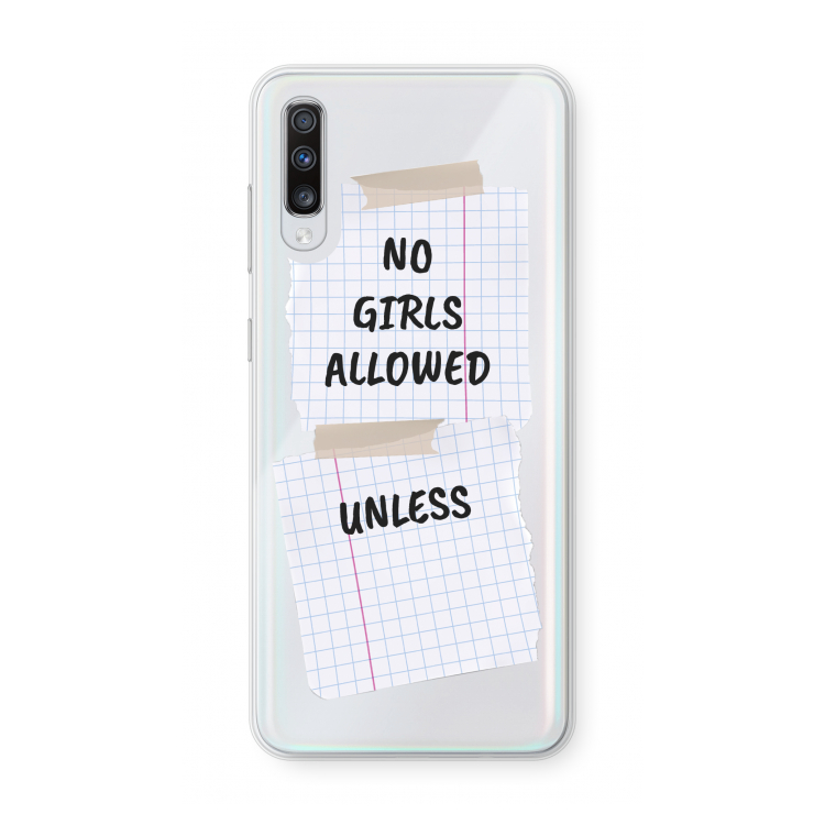 No Girls Allowed Unless: Samsung Galaxy A70 Transparant Hoesje