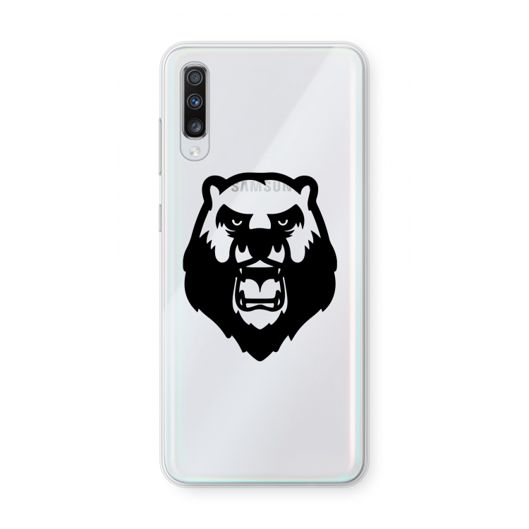 Angry Bear (black): Samsung Galaxy A70 Transparant Hoesje