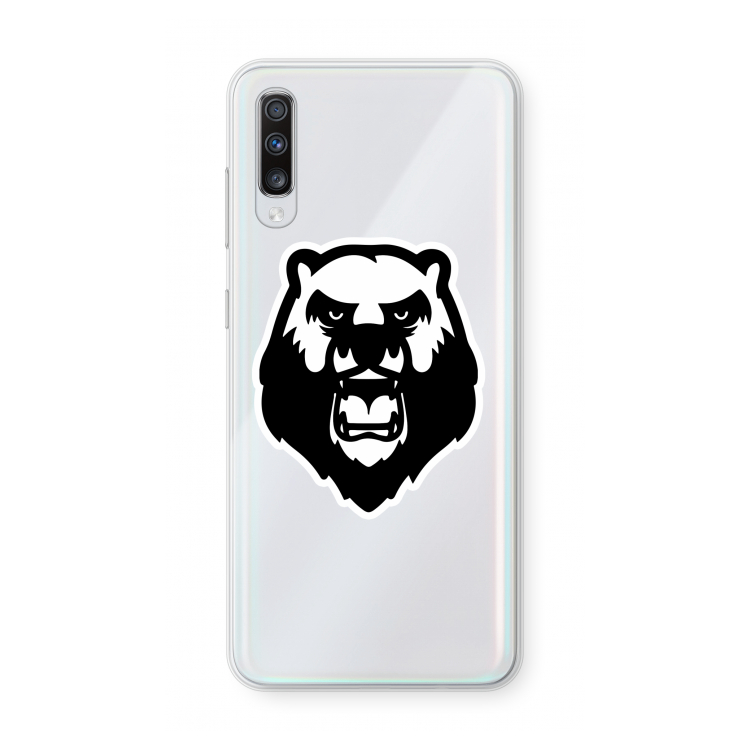 Angry Bear (white): Samsung Galaxy A70 Transparant Hoesje