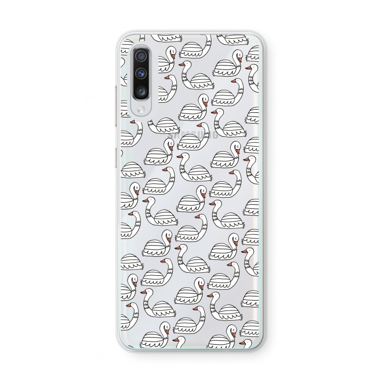 Zwanen: Samsung Galaxy A70 Transparant Hoesje
