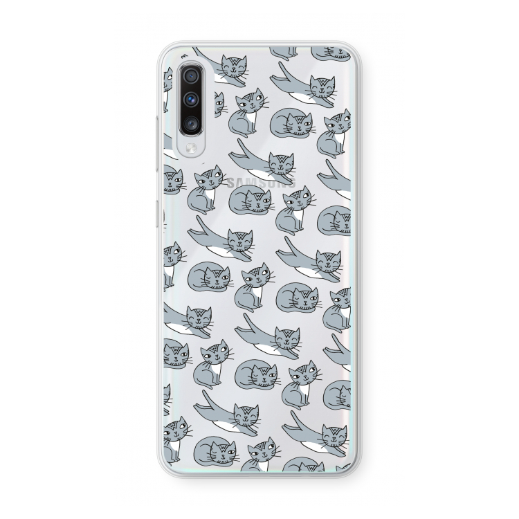 Poezen: Samsung Galaxy A70 Transparant Hoesje