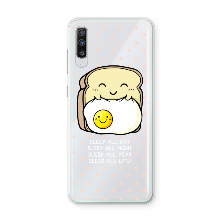 Sleep All Day: Samsung Galaxy A70 Transparant Hoesje
