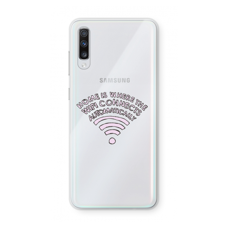 Home Is Where The Wifi Is: Samsung Galaxy A70 Transparant Hoesje