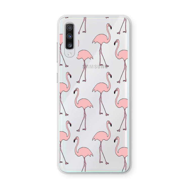 Anything Flamingoes: Samsung Galaxy A70 Transparant Hoesje
