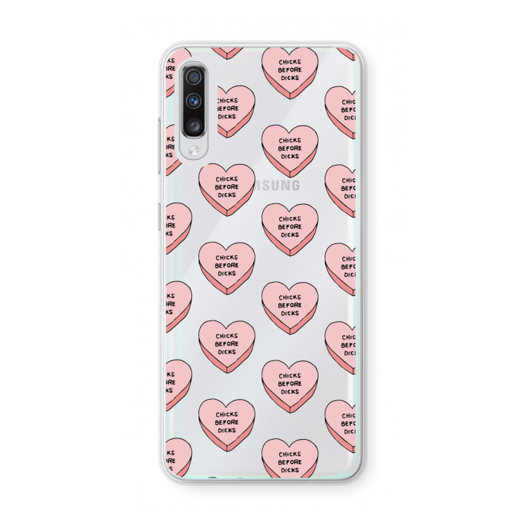 Chicks before dicks: Samsung Galaxy A70 Transparant Hoesje